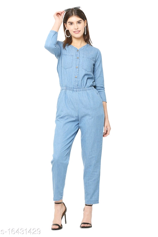 The Fleming Tie Denim Jumpsuit in Blue – Piper & Scoot