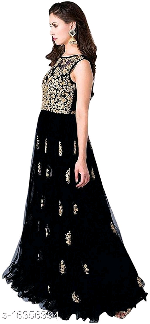 Buy Black Tafetta Round Embroidered Gown For Women by Payal Jain Online at  Aza Fashions.