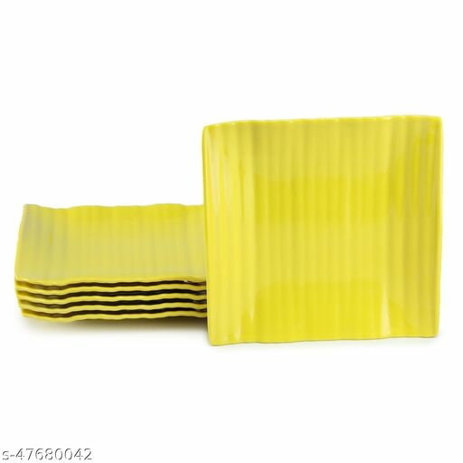 KLAIR Melamin Quarter Plates Dinner Set(Pack Of 6) (Microwave Safe