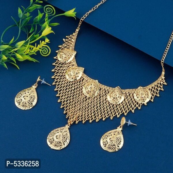 N01250_Gorgeous designer rose gold american diamond embellished neckla |  SwagQueen