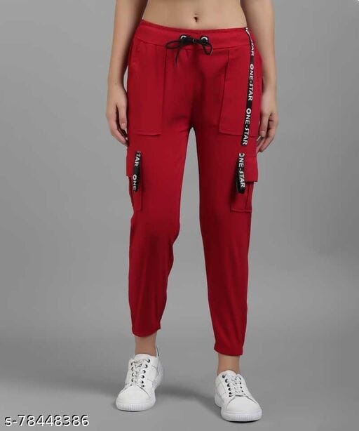 WOMEN LATEST STRAIGHT FIT WIDE LEG CARGO TROUSERS BY SKT SOLID HIGHRISE  CARGO JEANS
