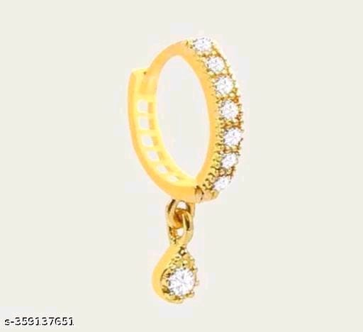 22k Gold Nose Ring, AD Diamond Nose Ring,single Gold Hoop, Zircon Gold Nose  Ring , Gold Nostril, Indian Nose Ring, Solid Gold Nose Ring, - Etsy